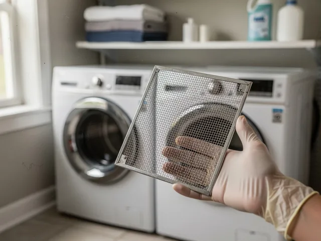 Orlando Dryer Vent Cleaning specialist performing detailed lint trap cleaning service in Orlando